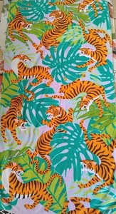 Tiger Muster Strandtuch Große Größe 34"x64" Grün Orange Dschungel Niedlich Mainstays - Bild 1 von 14
