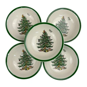 SET OF 5 - Spode Christmas Tree Coupe Cereal Bowls 6.25” Discontinued Vintage - Picture 1 of 6
