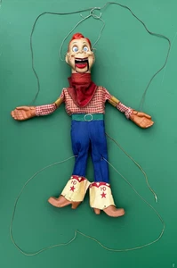VINTAGE 1950's Howdy Doody Cowboy Marionette Puppet 16" Doll w/ ORIGINAL CLOTHES - Picture 1 of 8