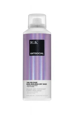 Máscara de cabello seco IGK ANTISOCIAL Overnight Bond Building brillo saludable 5,0 oz NUEVA Foto 1 de 2