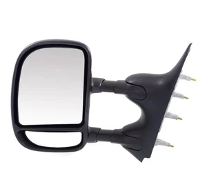 Van Towing Side Mirror Dual Arm Black 4-Bolt Mount Chevy Express GMC Savana - Foto 1 di 9