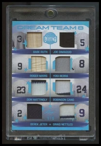 2023 Leaf Dream Team 8 Babe Ruth Joe Dimaggio Maris Jeter Berra Jersey Bat /6 SP - Picture 1 of 2