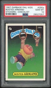 1987 Topps Garbage Pail Kids 7th Series #290a Busted Armand PSA 10 GEM MINT Os7 - Picture 1 of 2