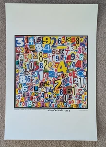 Michael Albert signiert Collage Kunst Poster PI Zahlenfolge 18 x 12 2008 - Bild 1 von 7
