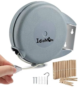 Einziehbare Wäscheleine Indoor Outdoor Schwerlast 40 Fuß - PVC Wäscheleine... - Bild 1 von 5