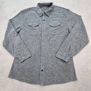 Eddie Bauer Shirt Mens Tall XL Gray Heather Microfleece Button Front Shacket - Picture 1 of 22