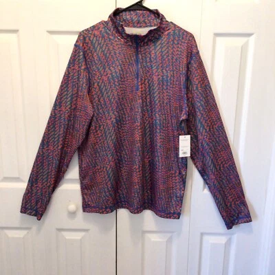 Tek Gear Men’s Abstract Print Soft Tek Quarter-Zip Activewear Pullover Size Lg - Image 1 of 4