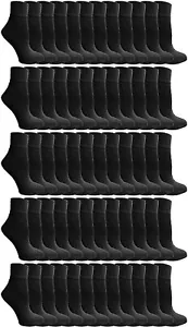 180 Units of Kids Cotton Quarter Ankle Socks In Black Size 4-6 - Boys Ankle Sock - Picture 1 of 3