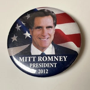 2012 Handschuh Romney für Präsident mit Flagge 2 1/4 Zoll politischer Wahlkampf Knopf/Pin - Bild 1 von 2