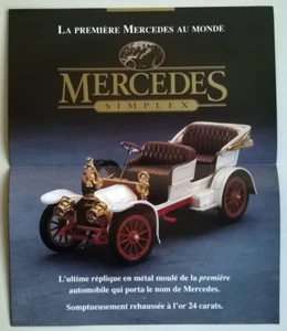 Mercedes Simplex (1904) : Brochure publicitaire FRANKLIN MINT (en français) - Picture 1 of 4