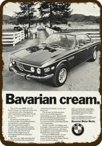 1973 BMW 3.0 CS Car *BAVARIAN CREAM* Vintage Look DECORATIVE REPLICA METAL SIGN - Picture 1 of 1