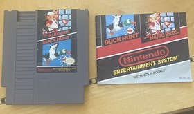 Super Mario & Duck Hunt NES Nintendo Original Game + INSTRUCTIONS MANUAL BOOKLET