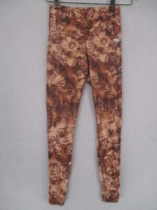 Running Bare Leggings Womens 8 Brown Floral High Rise Gym Yoga Running Logo Boho - Picture 1 of 15