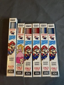 Lot Of 6 Sensodyne Search Nintendo Super Mario Bros Child 3 Row Toothbrush 1991 - Picture 1 of 1