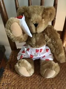 Love Vermont Teddy Bear, fully jointed, Hearts & Flowers,bouquet, cute Boxers - Picture 1 of 4