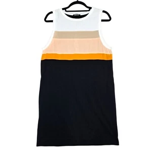 Vestido DKYN Bloque de Color Para Mujer M Negro Amarillo Blanco Tanque Hasta la Rodilla Jersey - Imagen 1 de 7