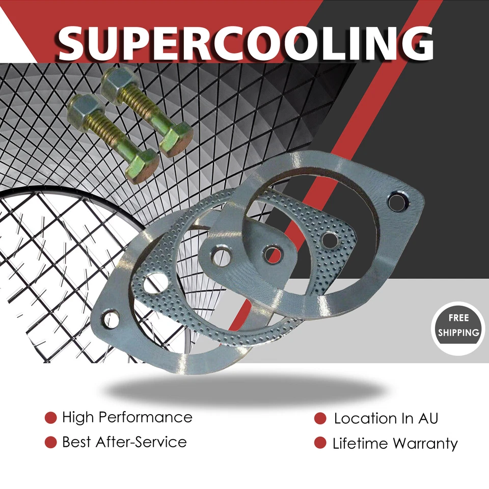 2.5" 63MM 300 Series Stainless Steel Exhaust Flange Gasket Plate Bolt Nut Kit  - image 1 of 3