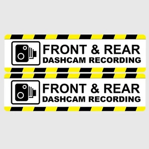 Dashcam Front & Rear Recording CCTV Sticker Notices For Car Van Bus Lorry HTV - Picture 1 of 1