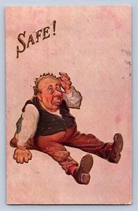 J94/ Baseball Sports Postcard c1910 Comic Player Safe! 485 - Picture 1 of 4