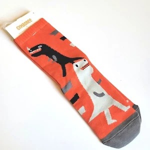 Gymboree Boys Socks M Shoe sz 13-2 Dino Trax Socks NWT Holiday Dinosaur Orange - Picture 1 of 2