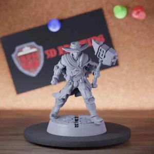 Cowboy Fighter Miniature Town Bandit Mini Dungeons and Dragons DnD 5e TTRPG - Picture 1 of 8