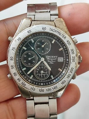 Reloj Pulsera Orient Cronógrafo 50m Cuarzo Alartm HFAE18 Hombre Funcionando Foto 1 de 4