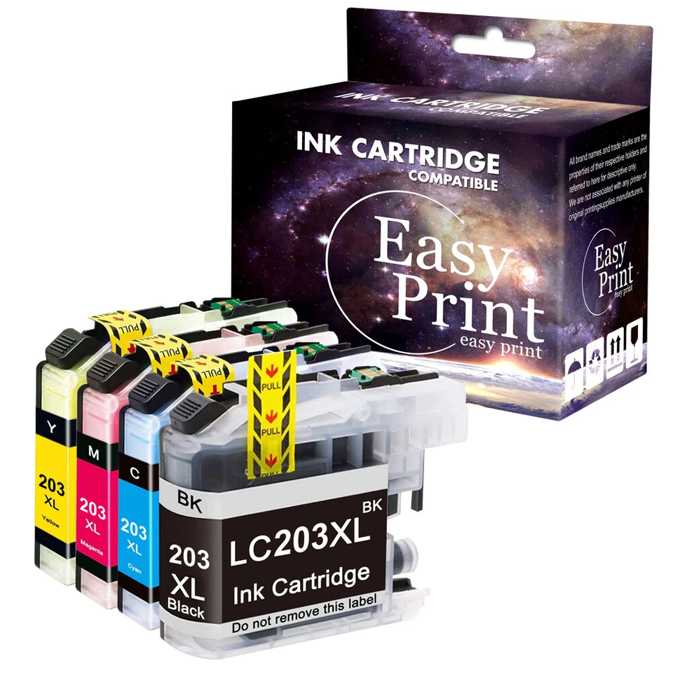 4PK LC203 Ink Cartridge fits Brother LC201 MFC-J4320DW MFC-J4420DW MFC-J485DW - Image 1 of 1