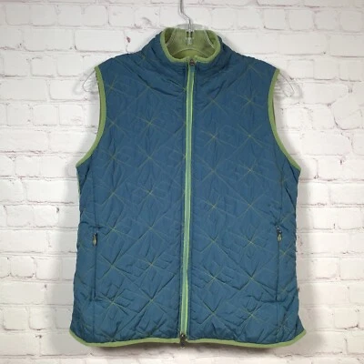 Chaleco Acolchado Aventura Mujer Medio Azul Verde Cremallera Completa Frontal Forrado de Vellón Foto 1 de 4