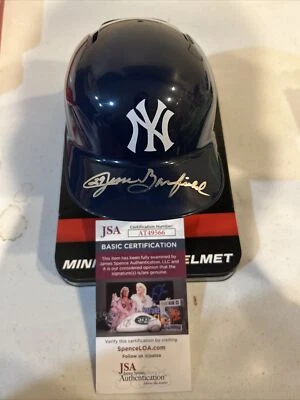 NEW YORK YANKEES- JESSE BARFIELD SIGNED AUTOGRAPH MINI HELMET JSA COA  - Image 1 of 4
