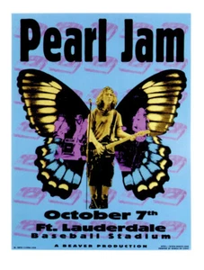 Pearl Jam Ft Lauderdale 1996 M.Getz Siebdruck Poster signiert Artist Proof! Neuwertig - Bild 1 von 1