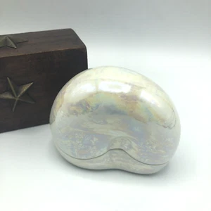 Vtg Nautilus By Lenox 1989 Snail Shell Porcelain Trinket Box Iridescent 3" - Picture 1 of 8