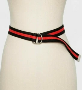Women's Striped Red & Black D-Ring Belt - Wild Fable Multiple Sizes - NWT - Picture 1 of 3