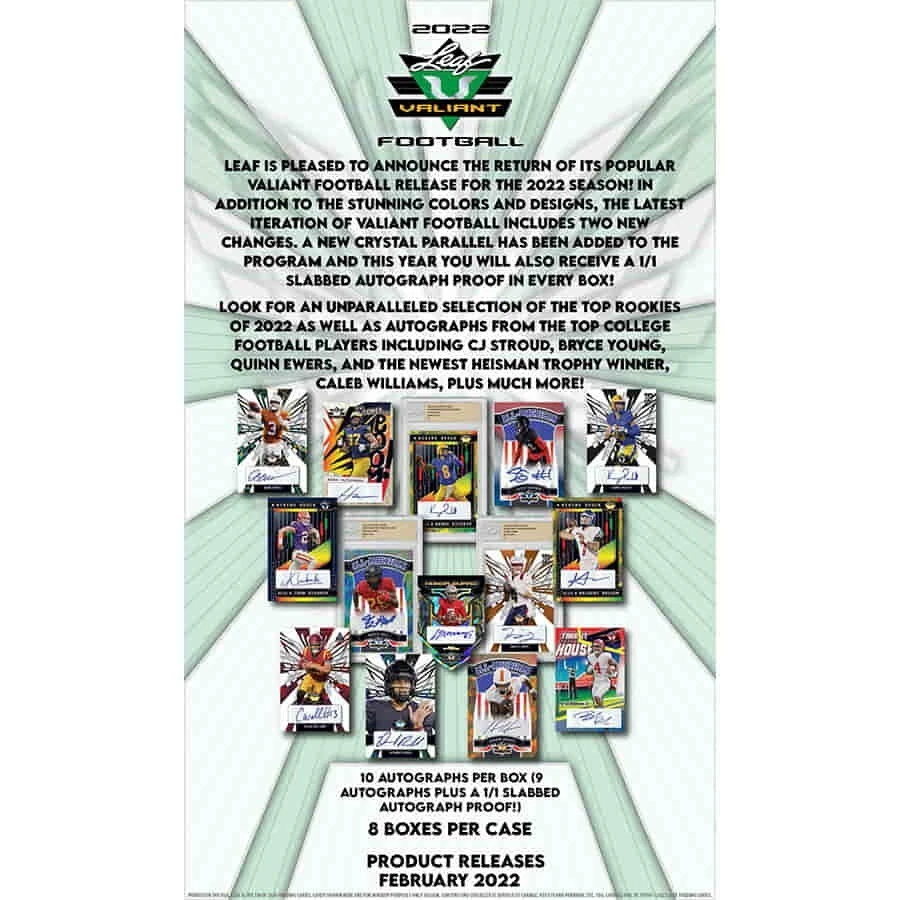 2022 Leaf Valiant Football Hobby FACTORY SEALED 22LEFV - Image 1 of 1
