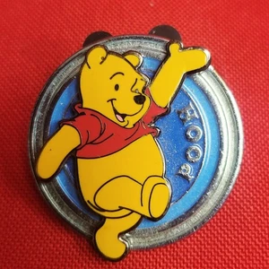 Vintage Disney Winnie Puuh Pin rund silberfarben Metallrand - Bild 1 von 10