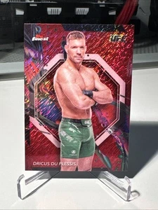 2024 Topps Finest UFC Dricus Du Plessis Red Shimmer Refractor #1 Middleweight - Picture 1 of 3