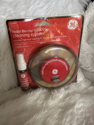 GE Radial Blu-ray/CD/DVD Disc Cleaning System Model 32597 New Sealed Package - Image 1 of 4