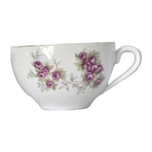 Vintage Occupied Japan Tea Cups Pink Floral Flowers 3.5" Service For 2 - Picture 1 of 7