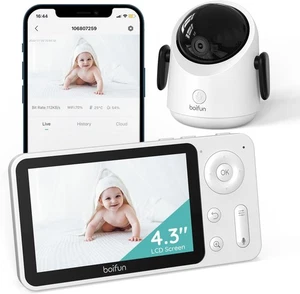 Boifun 1080P WiFi Babyphone + 4,3'' Bildschirm, Smart Baby Kamera App 2-Wege Audio - Bild 1 von 11