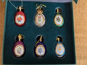 House of Fabergé Christmas Egg Ornaments Set of 6 Franklin Mint Elegant - Picture 1 of 18
