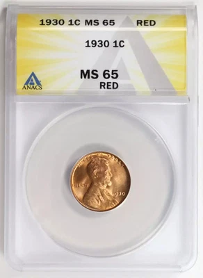 1930 Wheat Cent ANACS MS65RD - Image 1 of 2