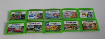 Total 10 Leap Frog Leap Pad Explorer Learning Game Cartridge Tangled Cars 2 Etc. - Image 1 of 2