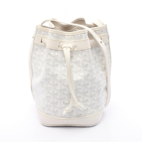 Borsa a tracolla GOYARD Petit Flo tracolla tela pelle bianco grigio usata donna