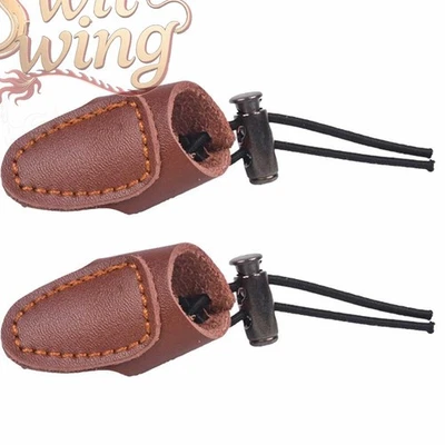 10pcs Archery Leather Thumb Ring Finger Guard Tab Glove Bow  Protection - Image 1 of 4