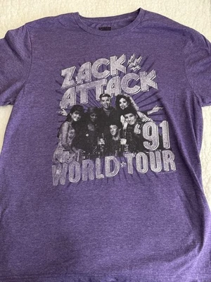 Camisa Púrpura Vintage Clásicos Americanos Zack Attack Saved by The Bell Talla Mediana Foto 1 de 3