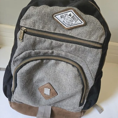 Mochila de viaje gris Kelty Built Colorado escuela computadora portátil hecha con lona algodón Foto 1 de 4