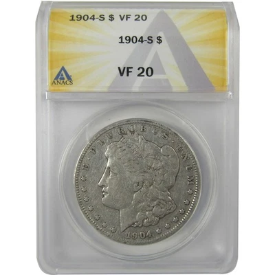 1904 S Morgan Dollar VF 20 ANACS Silver $1 Coin SKU:I21121 - Image 1 of 4