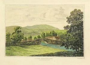 West Wales Pentre Rhydfendiged Tregaron Original impresión grabada color a mano 1813 - Imagen 1 de 3