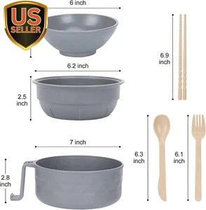 Microwave Ramen Cooker,Ramen Bowl with Chopsticks and Spoon,For Office Colleg... - Picture 1 of 6