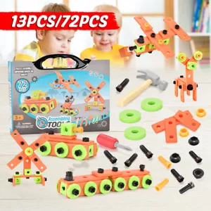 13/72pcs Kids Pretend Play Toy Set Hammer Screw Repair Tools Education - Picture 1 of 13