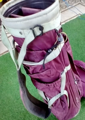 BOLSA PARA PALOS DE GOLF LEONARDO DISEÑO LIGERO TONELADAS DE ALMACENAMIENTO Y CORREA ANCHA PARA EL HOMBRO Foto 1 de 4
